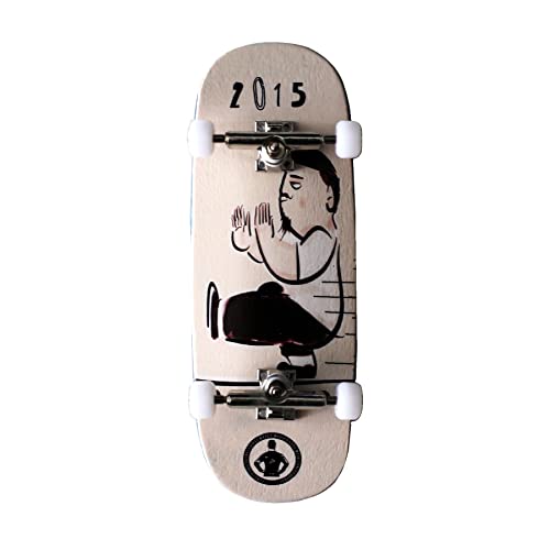NOAHWOOD Complete Set Wooden (35X97mm Deck) Fingerboards Hand Made Short Nose Short Tail Deck(+Update 5G 34.5mm Ark i Trucks and Need DIY)(Logo PRO Wheels ii) (IP Man Squat) - color: Ip Man Squat