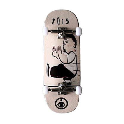 NOAHWOOD Complete Set Wooden (35X97mm Deck) Fingerboards Hand Made Short Nose Short Tail Deck(+Update 5G 34.5mm Ark i Trucks and Need DIY)(Logo PRO Wheels ii) (IP Man Squat) - color: Ip Man Squat
