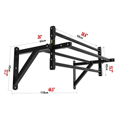 Wall Mounted Pull Up Bar, Rotating Horizontal Bar Parallel Bar Climbing Frame, Indoor Strength Training Fitness Equipment, Max Load 300kg