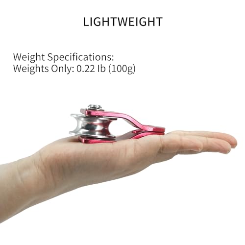 Micro Mobile Single Pulley,20kN(4500 lb) Max Rope 1/2in for Rigging Arborist Climbing Rescue,CE Certified - color: One Unit (20KN Pulley Red)