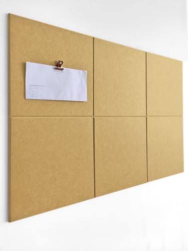 Cork Board 24 x36 Alternative - 6 Pack Felt Wall Tiles with Safe Removable Adhesive Tabs, Cork Boards for Walls Cork Board for Home Office Pin Board Tack Board - Mustard - color: Mustard, size: 6 Panels