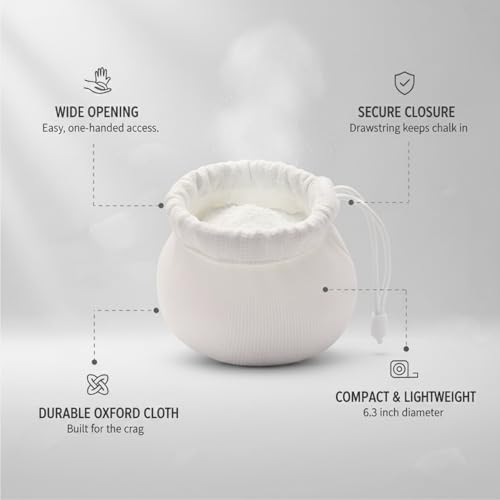Rock Climbing Chalk Bag with Drawstring Closure, Durable Oxford Cloth Bouldering Pouch for Gym & Outdoor Training