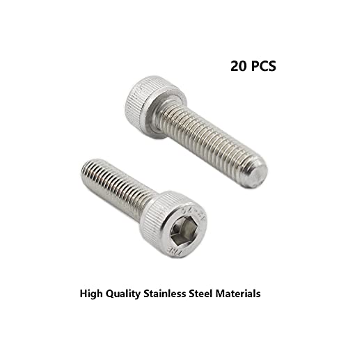 20 PCS Socket Head Cap Screws, TTZEZE 304 Stainless Steel Metric Machine Bolts Hex Socket Screw, Socket Drive Bright Finish Full Machine Threads for Shelf Chair Desk Install Repair (M8x16mm) - color: M8, size: 16mm