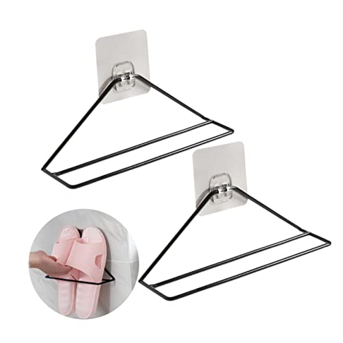 2pcs Wall Mounted Wrought Iron Shoe Rack for Slippers and Sneakers Storage Organizer Space-saving for Tidy Homes