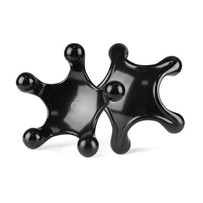 Trigger Point Massage Tools, 2 PCS 5 Legged Manual Full Body Massagers, Deep Muscle Tissue Massager, Handheld Palm Pressure Point Massage Tool, for Neck Shoulder Back Muscle Pain Relief (Black) - color: Black