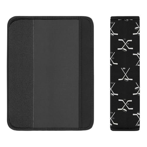 2 Pack Ice Hockey Player Winter Ice Sports Black and White Seat Belt Cover Universal Fit Seat Belt Cushion for Kids, Stroller Pushchair High Chair, Neck and Shoulder Support - color: Pattern 1232