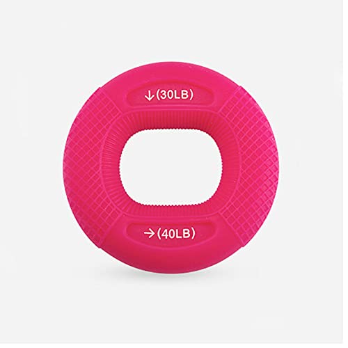Silicone Finger Gripper Hand Resistance Band Gripping Ring Wrist Stretcher Finger Forearm Trainer Exercise Carpal Expander - color: 02-Rose Red-30-40LBS