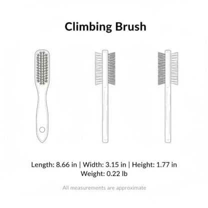 Climbing Brush with Boar Bristles and Beech Wood Handle for Chalk Removal (1 PC)