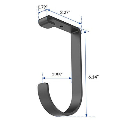 FLEXIMOUNTS 4 Pack Add-On Storage Flat Hooks, Black | Accessory for Garage Ceiling Rack and Wall Shelving, Max Weight Capacity up to 50 lbs - color: Black
