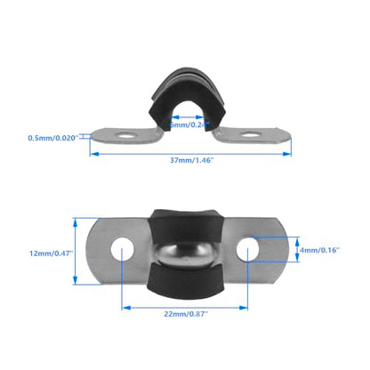 Rubber U Clamps,Two Hole U-Tube Strap Clamp Set,SAFYY EPDM Rubber Cushioned Insulated Clamp Rubber Lined Mounting U Brackets,U Shaped Pipe Tube Wire Clamps Clips Conduit Clamps (M6|1/4",50PCS) - size: M6|1/4",50PCS