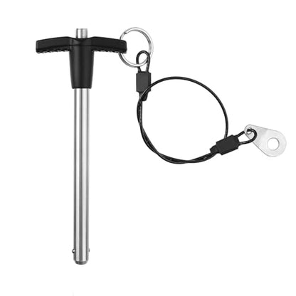 T Handle Quick Release Pin 5/16 Inch Diameter ,Stainless Steel Ball Locking Pin with Push Button Lanyard Cable Usable Length 3.15"(8*80mm) - size: 8mm-80mm