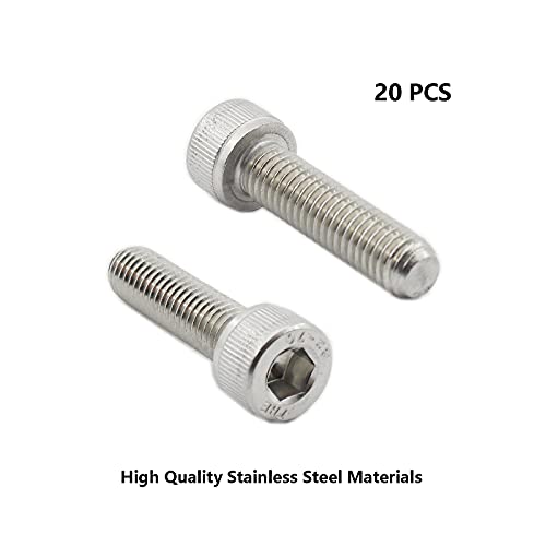 20 PCS Socket Head Cap Screws, TTZEZE 304 Stainless Steel Metric Machine Bolts Hex Socket Screw, Socket Drive Bright Finish Full Machine Threads for Shelf Chair Desk Install Repair (M8x25m) - color: M8, size: 25m