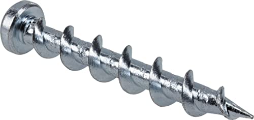 Hillman Borefast Drywall Screw Anchors, 1-1/2in, 75 Pieces, Silver | Zinc finish, Phillips pan head self-drills into drywall wood and metal, For hanging fixtures with reusable anchor support