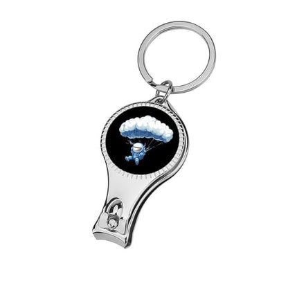 Cloud Paragliding Paraglider Skydiving Nail Clipper with File Portable Metal Fingernail with Key Ring for Traveling Home Office