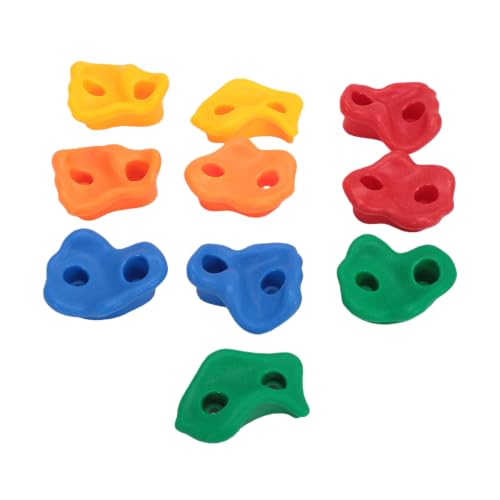 Alomejor Rock Climbing Holds, Plastic Grips for Kids Climbing Wall, Outdoor Playground with 10 Colorful Shapes