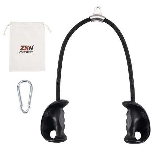 Tricep Rope Pull Down Attachment with Ergonomic Handles,Triceps Rope for Cable Machine Pulley System,Home Gym Accessories - color: Dark