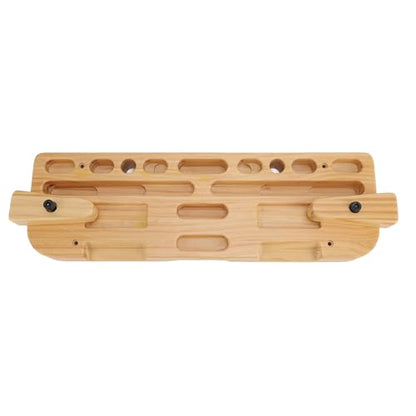 Keenso Wooden Training Hang Board Fingerboard Climbing Grip Board Compact Solid Wood with Various Finger Holes for Climbing Strength Training