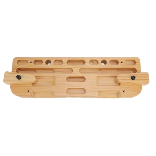 Solid Wood Training Hang Board, Various Grip Hole Compact Climbing Finger Board, Enhanced Grip with Durable Construction, Ideal for Home Gym Outdoor Rock Climbing