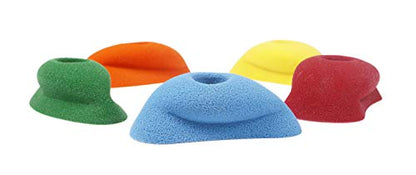 Atomik Rock Climbing Holds Set of 5 Small Bolt-On Simple Pinches Assorted Bright Tones
