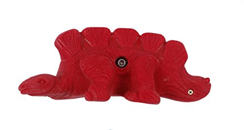 Atomik Rock Climbing Holds Bolt-On Stegosaurus in Red
