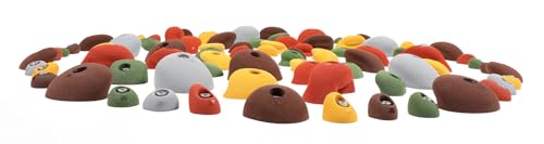 Atomik Rock Climbing Holds Set of 90 Bolt-On Steep Walls in Assorted Earth Tones