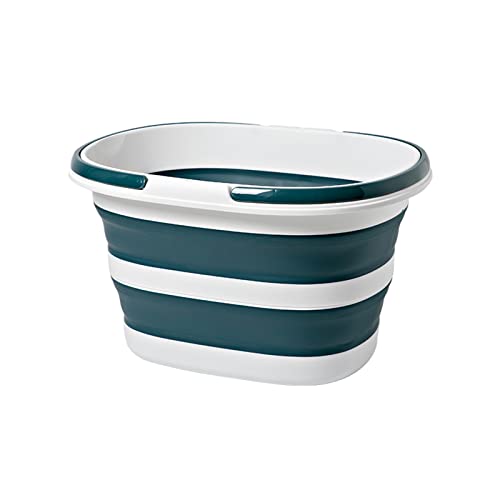 Goderewild Large Collapsible Bucket 4.2 Gallon (16L) for House Cleaning, Camping, and More - Space Saving, Multiuse Water Bucket for Cleaning Mop - Lightweight and Portable (Blue) - color: New Blue