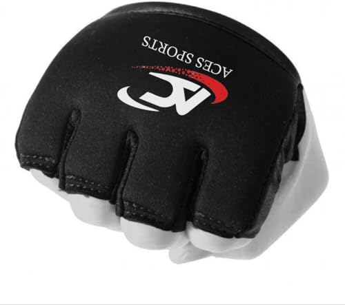 Gel Knuckle Protector, Black MMA Gel Hand Guard, Fingerless Design - size: Large-X-Large