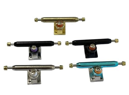 2pcs Inverted Kingpin Fingerboard Truck 34mm 32mm with Soft Bushing for Finger Skateboard(Silver Black) - color: Silver Black