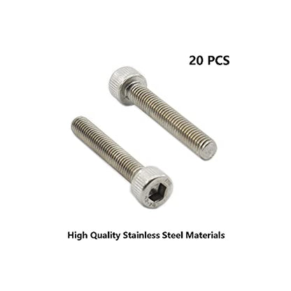 20 PCS Socket Head Cap Screws, TTZEZE 304 Stainless Steel Metric Machine Bolts Hex Socket Screw, Socket Drive Bright Finish Full Machine Threads for Shelf Chair Desk Install Repair (M5x10mm) - color: M5, size: 10mm