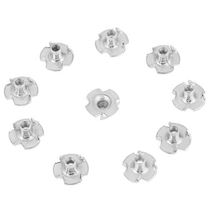 T Nuts zinc Plated Steel, 100PCS Rock Climbing Holds T Nuts Four Pronged Tee Nuts for Furniture Cabinets and Rock Climbing Holds (M4) - size: M4