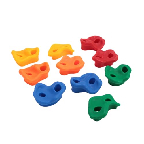 Alomejor Rock Climbing Holds, Plastic Grips for Kids Climbing Wall, Outdoor Playground with 10 Colorful Shapes