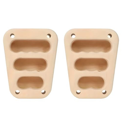 Wood Hangboard 2 Pcs, Climbing Hangboard with Trapezoid Holds, 3 Finger Grooves, Portable for Strength Training, for Pull Up Bar and Home Gym