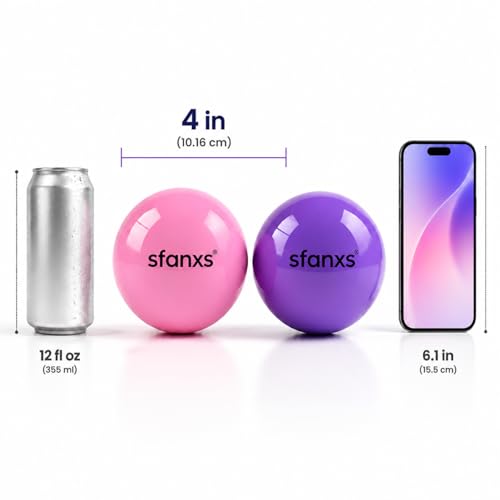 2 Pack Hip Flexor Release Ball Set, 4 Inch Myofascial Massage Balls for Psoas, Glutes, with Pump, Manual Ball for Pain Relief, Trigger Point Therapy, Muscle Recovery, Home & Gym Use