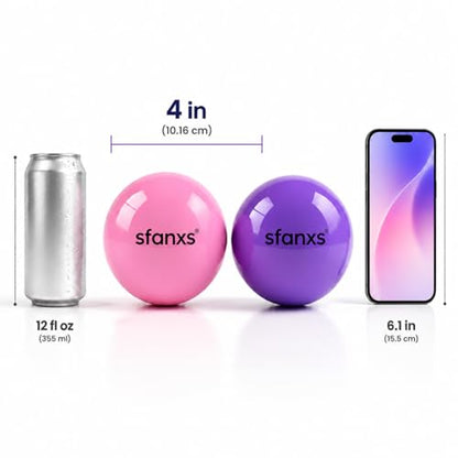 2 Pack Hip Flexor Release Ball Set, 4 Inch Myofascial Massage Balls for Psoas, Glutes, with Pump, Manual Ball for Pain Relief, Trigger Point Therapy, Muscle Recovery, Home & Gym Use