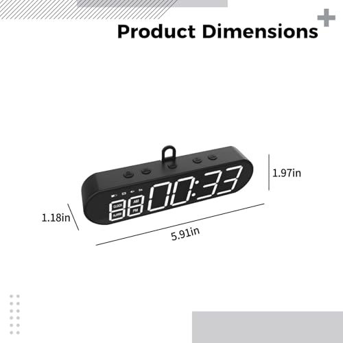 Gym Timer, Portable Workout Timer With Strong Attachment Force, Multi-Function Interval Timer For Home Gym, Fitness, Sports, Kitchen, Custom & Preset Modes