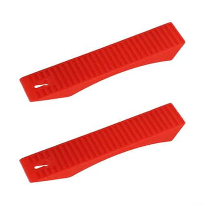 Silicone Deadlift Wedge Blocks 2 Pcs for Weight Lifting and Powerlifting, Non-Slip Barbell Plate Loading Pads, Lightweight Material for Easy Plate Changes(Red) - size: Red