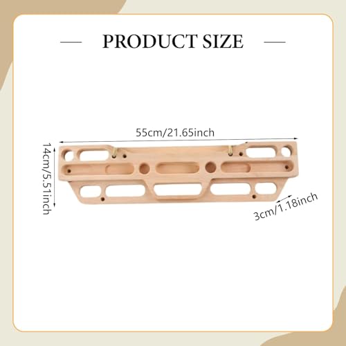 Climbing Fingerboard, 21.65 x 5.51 in Wood Hangboard with Jugs Slopers and Finger Holds, for Indoor Outdoor Rock Climbing Training