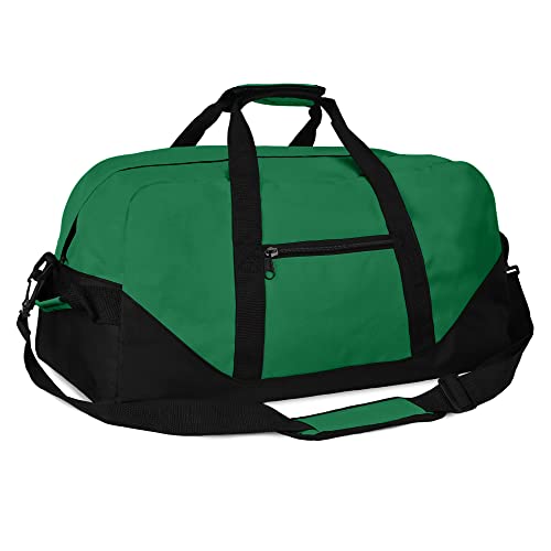 21" Large Duffle Bag with Adjustable Strap - color: Dark Green