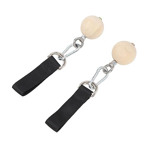ZJchao Pull Up Ball, Pull Up Grips Pull Up Training Hanging Ball 2PCS Pull Up Ball Stainless Steel and Pine Climbing Holds Pull Up Power Training Ball with Hook for Health and Fitness