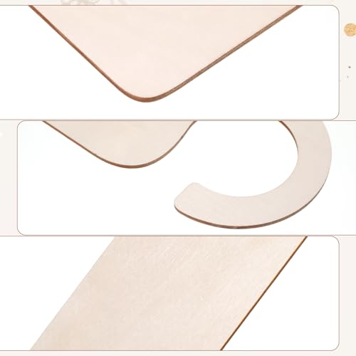 10 Pack Unfinished Wooden Door Knob Sign, Blank Double Sided Hanger Plaque Natural Wood Door Sign for Office, Room, Hotel DIY Craft Project Message Notes Memo Board