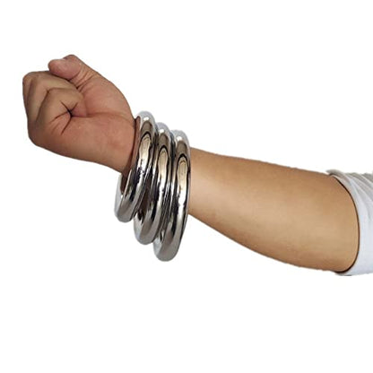ZooBoo 2pcs Wing Chun Stainless Weighted Steel Training Rings | Pair Of Stainless Steel Rings, Yeung Sau Training, Sticky Hands Practice, Wing Chun, Wing Tsun, Siu Lim Tao, Grip Strength - size: Diameter 8.5 CM (3.35 inches)