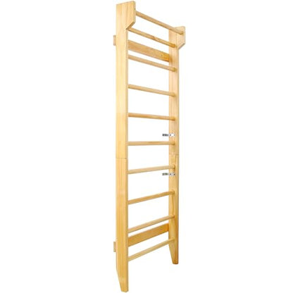 Gymnastics Wood Stall Bar, Multi-use Swedish Ladder- Wall Mounted Pull Up Bar-Physical Therapy for Stretching and Various Exercises,Indoor Home Gym Workout Yoga - size: 76.7 H