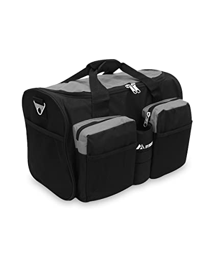 Everest Gym Bag with Wet Pocket, Dark Gray/Black - color: Dark Gray/Black
