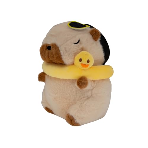 Rock Climbing Chalk Bag – Cute Plush Chalk Bag for Bouldering, Gym, Indoor & Outdoor Climbing – Drawstring Closure, Adjustable Waist Belt – Fun Character Design for Climbers - color: Capybara Swim