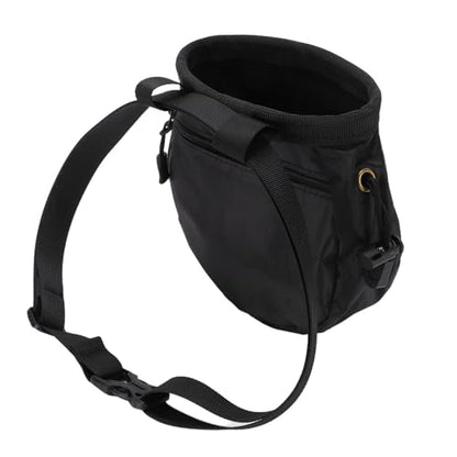 ciciglow Oxford Cloth Chalk Bag for Rock Climbing & Weightlifting, Large Fleece Lined Chalk Storage Pouch with Adjustable Drawstring for Gym Bouldering Gymnastics, Black