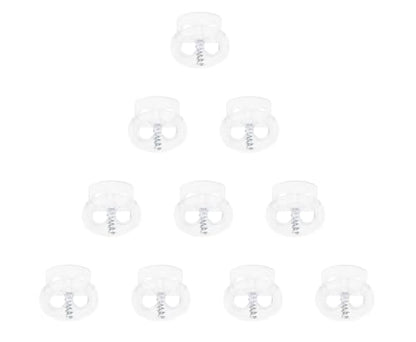 Tupalizy 17x16mm Clear Cord Locks Double Hole Spring Stopper Slider Clip Pant Drawstring Shoelace Tighten Repair Fastener