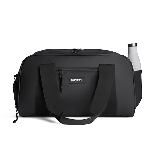 Vooray Burner Small Gym Bag for Women and Men, 23L | Lightweight Duffle Bag with Shoe Compartment, Water Bottle Pocket, Magnetic Handles, Adjustable Strap, Use for Sports, Travel - color: XL Matte Black