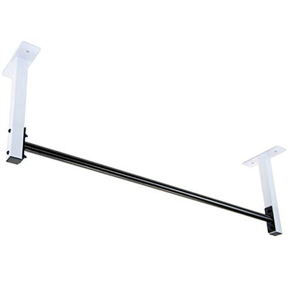 Ceiling Mount Pull Up Bar with 48” Straight Bar and 14” Risers, Fits 16” and 24” Joist by Ultimate Body Press - color: white and black
