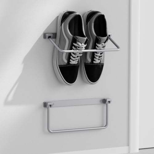 i frmmy Foldable Wall-Mounted Shoe Rack- Aluminum Hanging Shoe Organizer, Efficient Holder and Storage Rack for Various Shoes, Door Shoe Hangers- 2 Packs - style: 2 pack