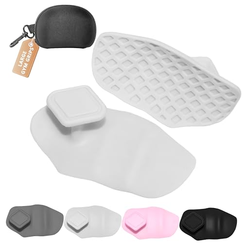 Silicone Gym Grips for Weight Lifting,Workout Gloves Alternative | Anti Slip Gym Workout Grip for Women Men,Rubber Gym Hand Grips-Weightlifting Grips Pad for Barbell,Pull Up,Ryptfit,Training - color: white, size: Large